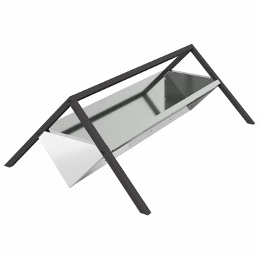 vidaXL Ταΐστρα για ζώα Ασημί 111 x 76 x 38 εκ Επικαλυμμένος Χάλυβας