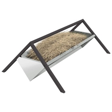 vidaXL Ταΐστρα για ζώα Ασημί 111 x 76 x 38 εκ 10 kg