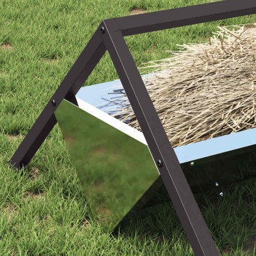 vidaXL Ταΐστρα για ζώα Ασημί 111 x 76 x 38 εκ 10 kg