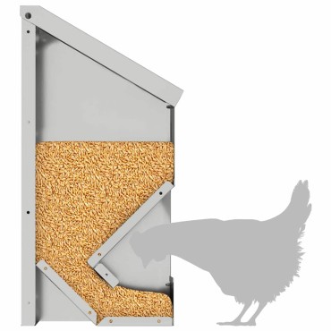 vidaXL Ταΐστρα κοτόπουλων Ασημί 21 x 16 x 33 εκ. Επικαλυμμένος Χάλυβας