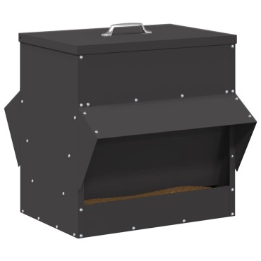 vidaXL Ταΐστρα κοτόπουλων Μαύρο 40,5 x 45 x 41 cm 20 kg