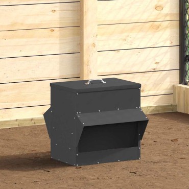 vidaXL Ταΐστρα κοτόπουλων Μαύρο 40,5 x 45 x 41 cm 20 kg