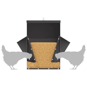 vidaXL Ταΐστρα κοτόπουλων Μαύρο 40,5 x 45 x 41 cm 20 kg