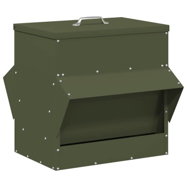 vidaXL Ταΐστρα κοτόπουλων Ελιά Πράσινη 40,5 x 45 x 41 cm