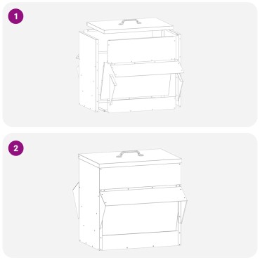 vidaXL Ταΐστρα κοτόπουλων Λαδί 40,5 x 45 x 41 cm 20 kg