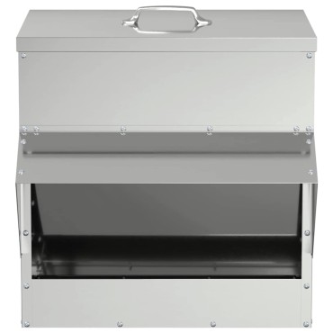vidaXL Ταΐστρα κοτόπουλων Ασημί 40,5 x 45 x 41 cm 20 kg