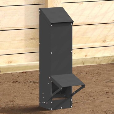 vidaXL Ταΐστρα κοτόπουλων Μαύρο 13 x 12 x 51 εκ. Ψυχρής Έλασης Χάλυβας