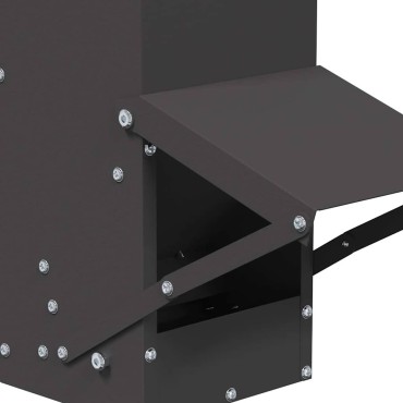 vidaXL Ταΐστρα κοτόπουλων Μαύρο 13 x 12 x 51 εκ. Ψυχρής Έλασης Χάλυβας