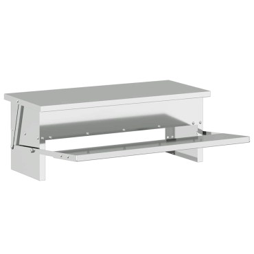 vidaXL Ταΐστρα Κοτόπουλου με Πεντάλ Ασημί 48,5 x 39,5 x 19 εκ. 5 kg