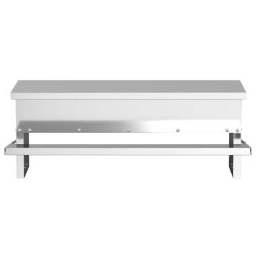 vidaXL Ταΐστρα Κοτόπουλου με Πεντάλ Ασημί 48,5 x 39,5 x 19 εκ. 5 kg