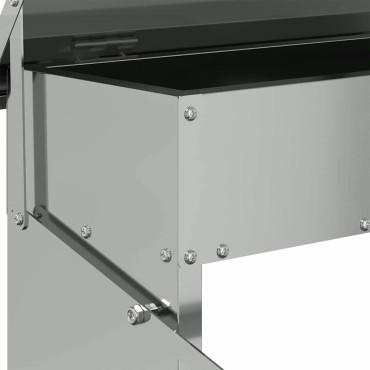 vidaXL Ταΐστρα Κοτόπουλου με Πεντάλ Ασημί 48,5 x 39,5 x 19 εκ. 5 kg