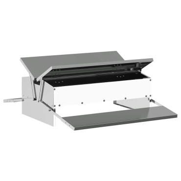 vidaXL Ταΐστρα Κοτόπουλου με Πεντάλ Ασημί 75 x 53 x 20,5 εκ