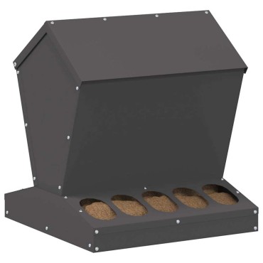vidaXL Ταΐστρα κοτόπουλων Μαύρο 40 x 40 x 45 cm Ψυχρής Έλασης Χάλυβας