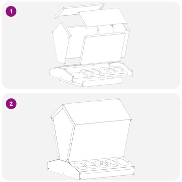 vidaXL Ταΐστρα κοτόπουλων Μαύρο 40 x 40 x 45 cm Ψυχρής Έλασης Χάλυβας