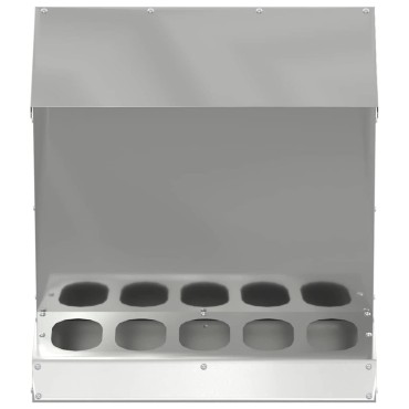 vidaXL Ταΐστρα κοτόπουλων Ασημί 40 x 40 x 45 cm Επικαλυμμένος Χάλυβας