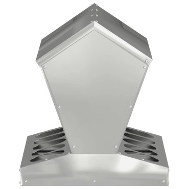 vidaXL Ταΐστρα κοτόπουλων Ασημί 40 x 40 x 45 cm Επικαλυμμένος Χάλυβας