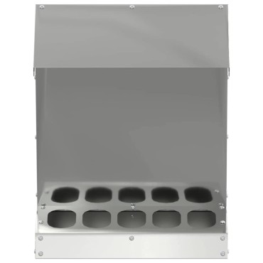 vidaXL Ταΐστρα κοτόπουλων Ασημί 30 x 30 x 39 εκ Επικαλυμμένος Χάλυβας