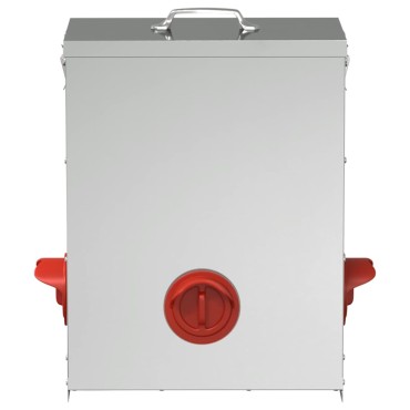 vidaXL Ταΐστρα κοτόπουλων Ασημί 32,5 x 20,5 x 43 εκ 25 kg