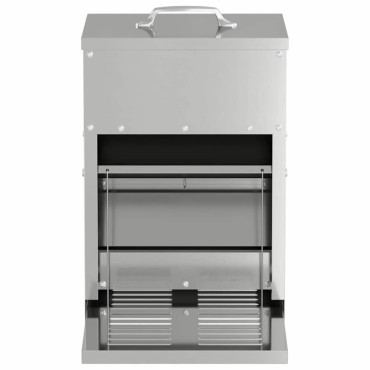 vidaXL Ταΐστρα Κοτόπουλου με Πεντάλ Ασημί 25 x 42 x 40 εκ. 4 kg
