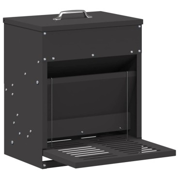 vidaXL Ταΐστρα Κοτόπουλου με Πεντάλ Μαύρο 33 x 42 x 40 εκ.