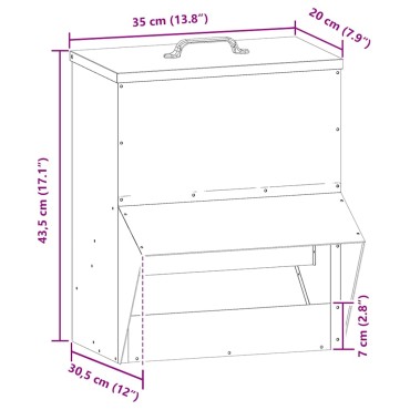 vidaXL Ταΐστρα κοτόπουλων Ελιά Πράσινη 20 x 25 x 35 εκ.
