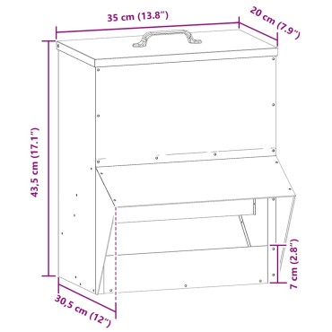 vidaXL Ταΐστρα κοτόπουλων Ασημί 20 x 25 x 35 εκ. Επικαλυμμένος Χάλυβας