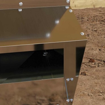 vidaXL Ταΐστρα κοτόπουλων Ασημί 20 x 25 x 35 εκ. Επικαλυμμένος Χάλυβας