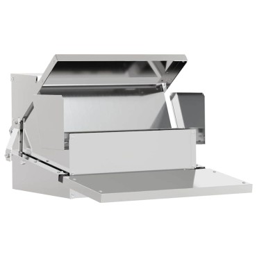 vidaXL Ταΐστρα Κοτόπουλου με Πεντάλ Ασημί 50 x 40 x 29 εκ.