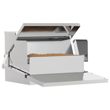 vidaXL Ταΐστρα Κοτόπουλου με Πεντάλ Ασημί 50 x 40 x 29 εκ.