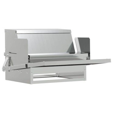 vidaXL Ταΐστρα Κοτόπουλου με Πεντάλ Ασημί 50 x 40 x 29 εκ.