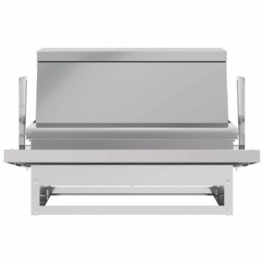 vidaXL Ταΐστρα Κοτόπουλου με Πεντάλ Ασημί 50 x 40 x 29 εκ.