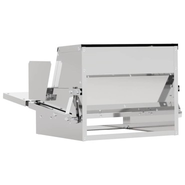 vidaXL Ταΐστρα Κοτόπουλου με Πεντάλ Ασημί 50 x 40 x 29 εκ.
