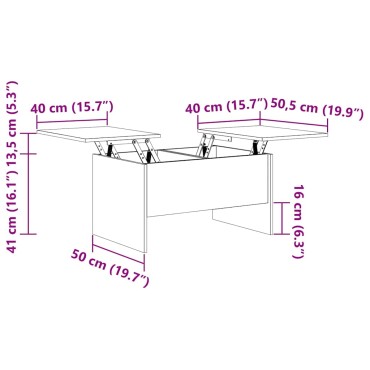 vidaXL Τραπεζάκι σαλονιού Παλιό Ξύλο 102x50,5x46,5cm 1 τεμ.