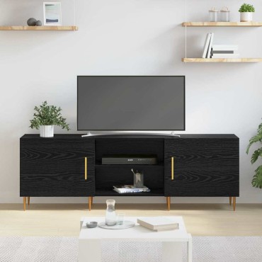 vidaXL Ντουλάπι TV 150x30x50cm Μαύρη δρυς Επεξεργασμένο ξύλο