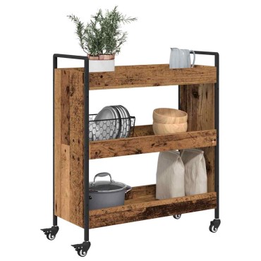 vidaXL Καρότσι Κουζίνας Παλιό ξύλο 70x30x82cm Επεξεργασμένο Ξύλο 1 τεμ.