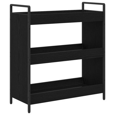 vidaXL Καρότσι Κουζίνας Μαύρη Οξυά 70x30x82cm Επεξεργασμένο Ξύλο 1 τεμ.