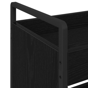 vidaXL Καρότσι Κουζίνας Μαύρη Οξυά 70x30x82cm Επεξεργασμένο Ξύλο 1 τεμ.