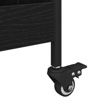 vidaXL Καρότσι Κουζίνας Μαύρη Οξυά 70x30x82cm Επεξεργασμένο Ξύλο 1 τεμ.