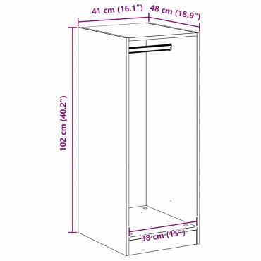 vidaXL Ντουλάπι Παλαιωμένο ξύλο 41 x 48 x 102 εκ Επεξεργασμένο Ξύλο