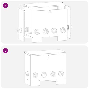 vidaXL Ταΐστρα κοτόπουλων 2 Μαύρο 60,5 x 29 x 51 εκ. 25 kg