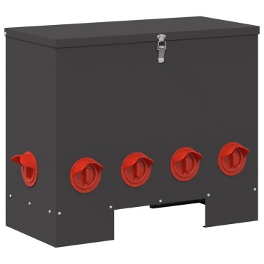 vidaXL Ταΐστρα κοτόπουλων 2 Μαύρο 60,5 x 29 x 51 εκ. 25 kg
