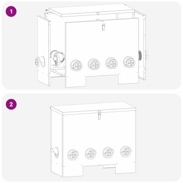 vidaXL Ταΐστρα κοτόπουλων 2 Μαύρο 60,5 x 29 x 51 εκ. 25 kg