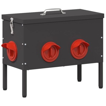 vidaXL Ταΐστρα κοτόπουλων 2 Μαύρο 42 x 20,5 x 33 εκ. 15 kg