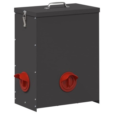 vidaXL Ταΐστρα κοτόπουλων 2 Μαύρο 32,5 x 20,5 x 43 εκ 25 kg