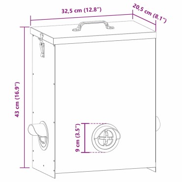 vidaXL Ταΐστρα κοτόπουλων 2 Ασημί 32,5 x 20,5 x 43 εκ 25 kg