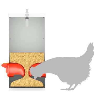 vidaXL Ταΐστρα κοτόπουλων 2 Ασημί 32,5 x 20,5 x 43 εκ 25 kg