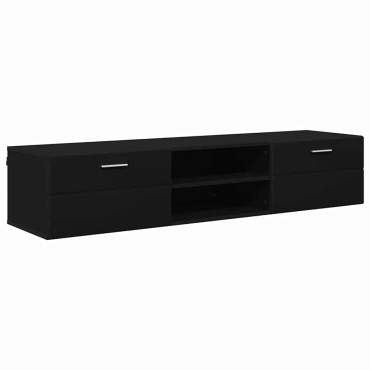 vidaXL Ξύλινο Ντουλάπι 150x39x30cm Μαύρο Επεξεργασμένο Ξύλο