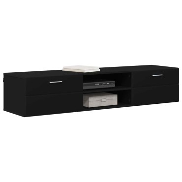 vidaXL Ξύλινο Ντουλάπι 150x39x30cm Μαύρο Επεξεργασμένο Ξύλο