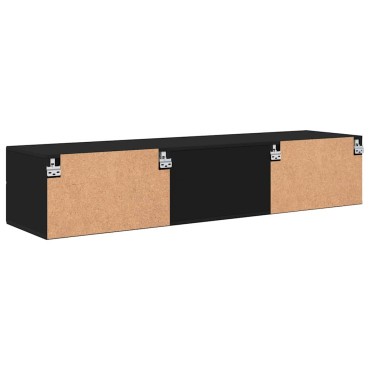 vidaXL Ξύλινο Ντουλάπι 150x39x30cm Μαύρο Επεξεργασμένο Ξύλο