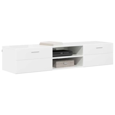 vidaXL Ξύλινο Ντουλάπι 150x39x30cm Υψηλής γυαλάδας λευκό